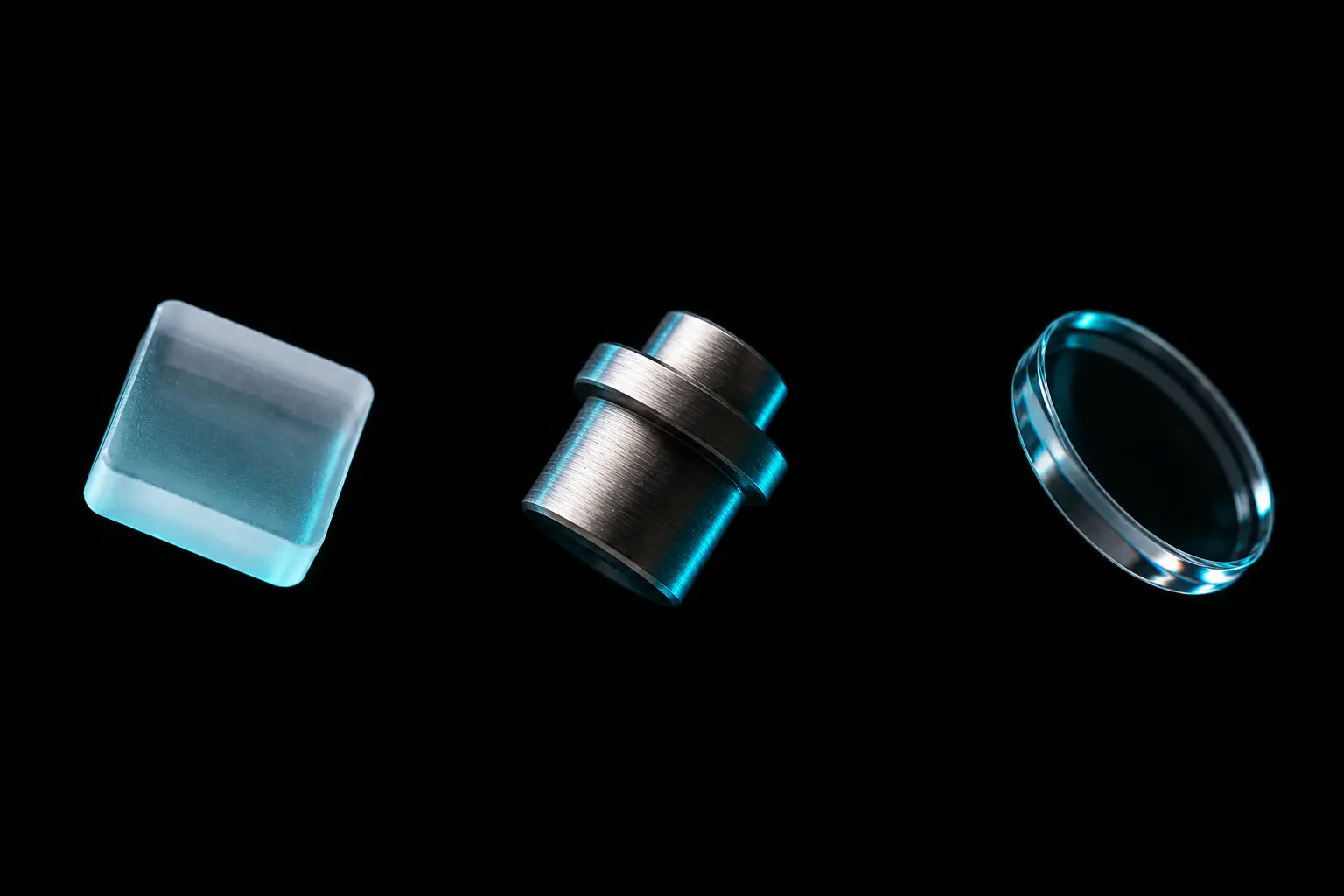 Ceramic, titanium and glass material studies